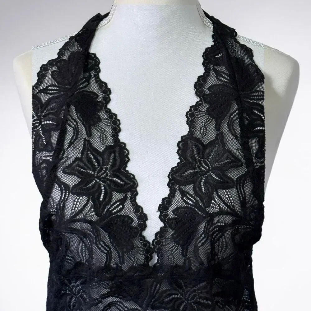 Lane Bryant Lingerie Black Lace Halter Top 22/24 3X